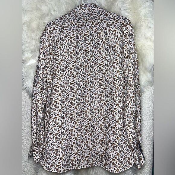 Kilburne & Finch Long Sleeve Button Up Shirt Mens Size XXL White/Rush New NWT - Picture 4 of 4